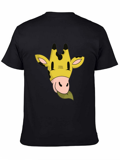 Camiseta Negra con Dibujo de Jirafa