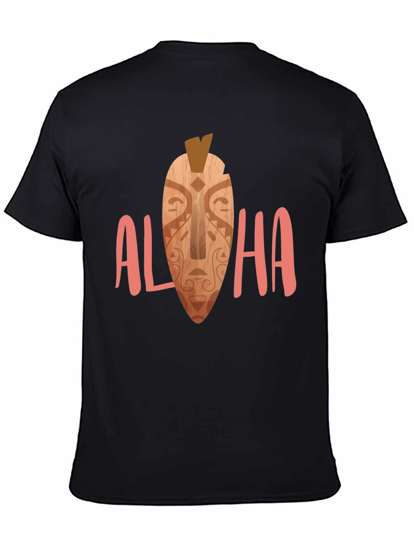 Camiseta Negra Aloha Estampada