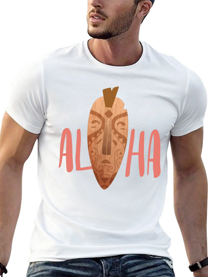 Camiseta Negra Aloha Estampada