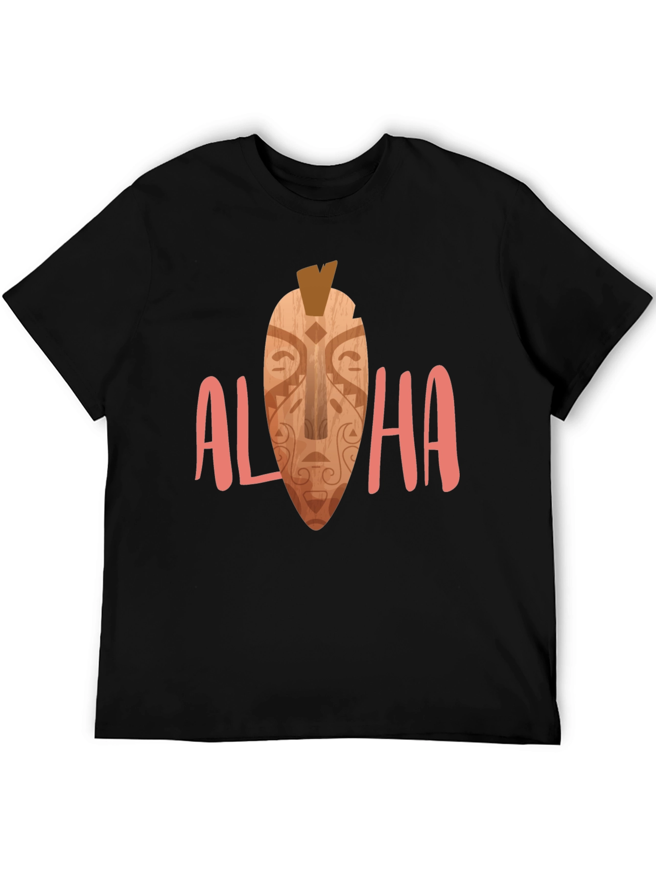 Camiseta Negra Aloha Estampada