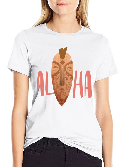 Camiseta Negra Aloha Estampada