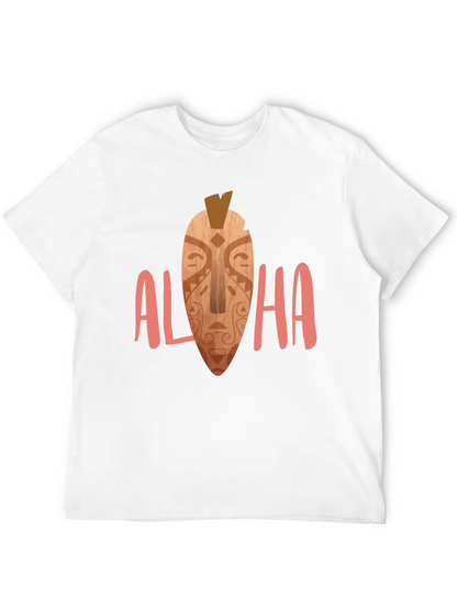 Camiseta Negra Aloha Estampada