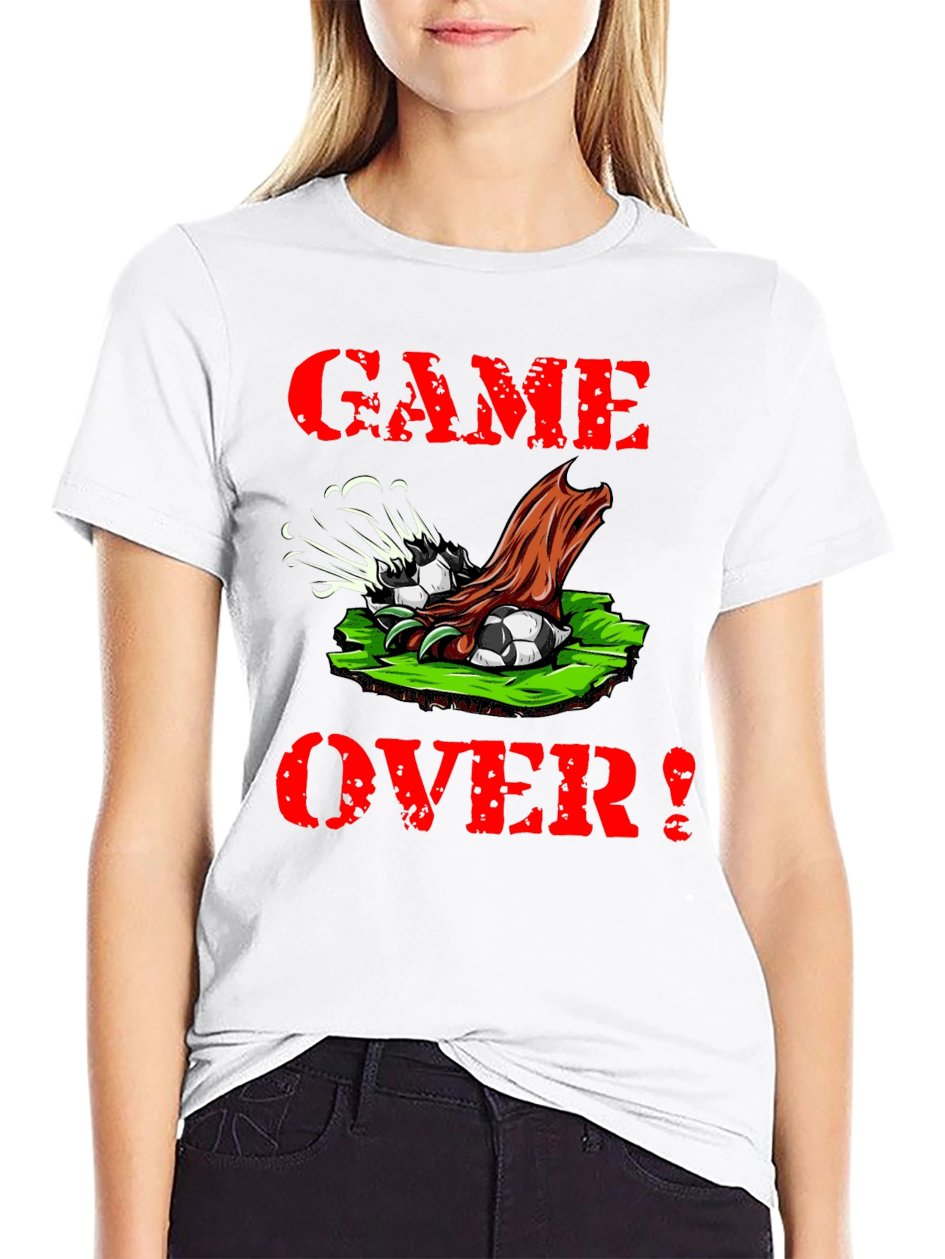 Camiseta Negra Game Over Fútbol