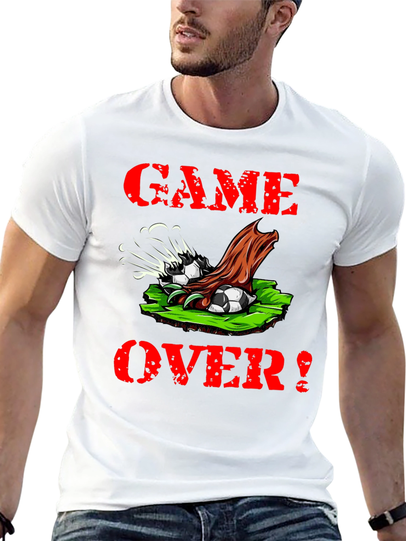 Camiseta Negra Game Over Fútbol