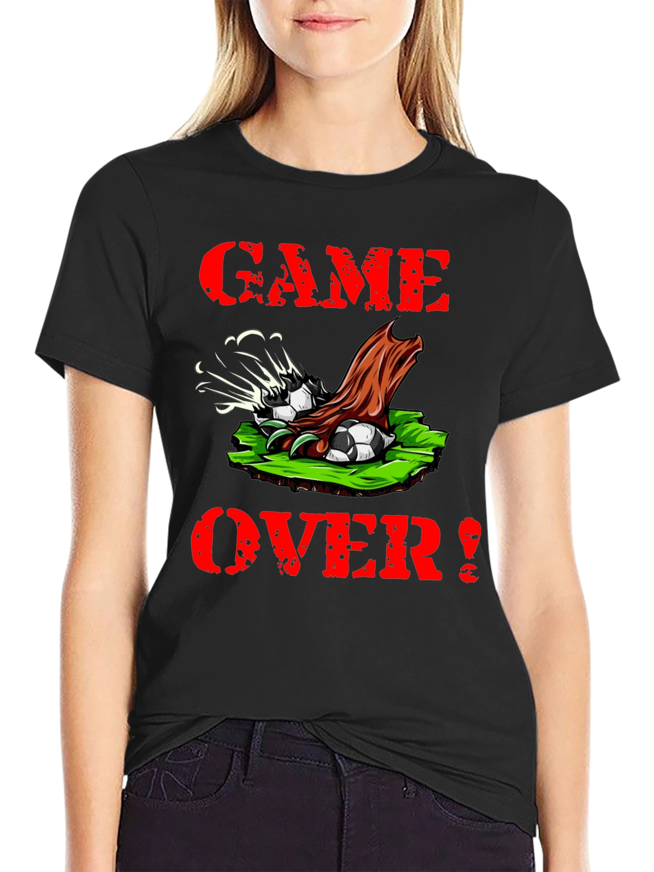 Camiseta Negra Game Over Fútbol