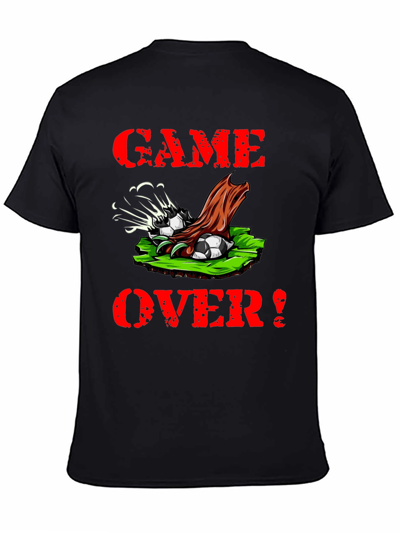 Camiseta Negra Game Over Fútbol