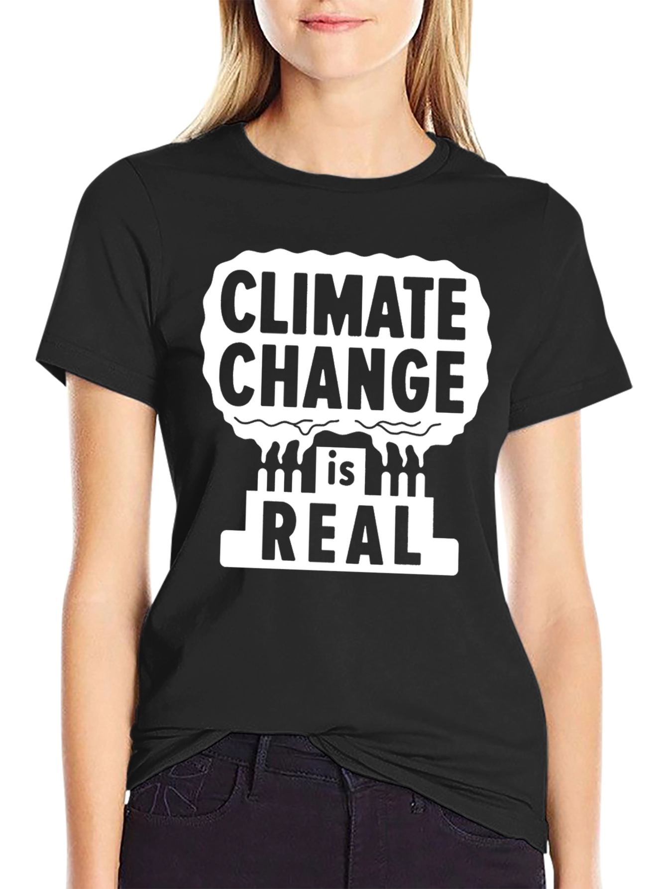 Camiseta Negra: Cambio Climático es Real