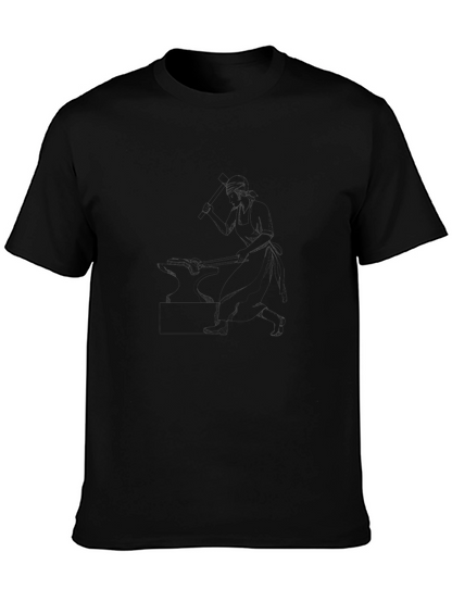 Camiseta Casual de Algodón Negro
