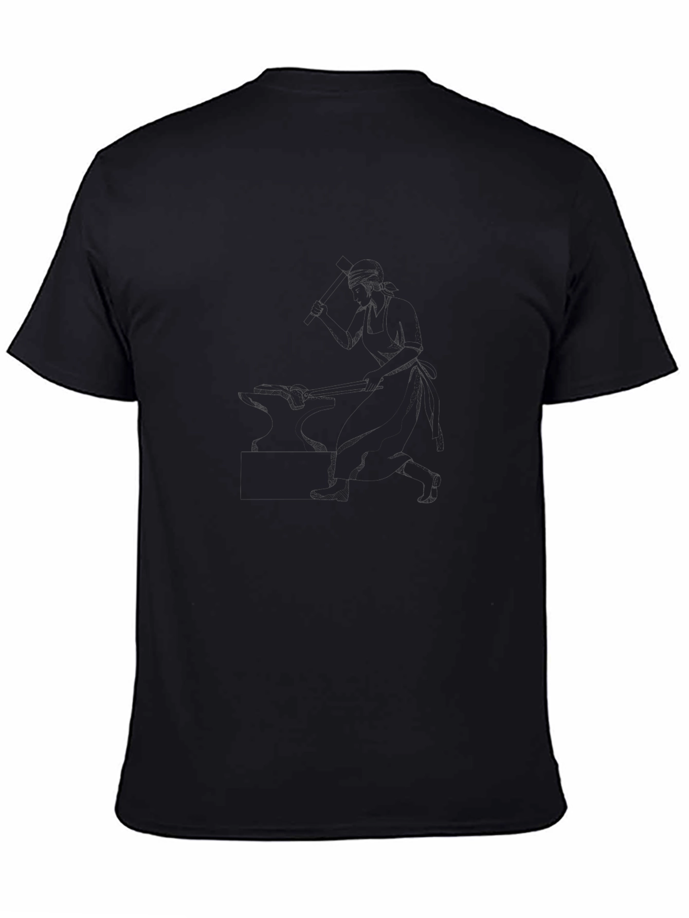 Camiseta Casual de Algodón Negro