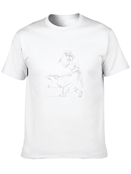 Camiseta Casual de Algodón Negro