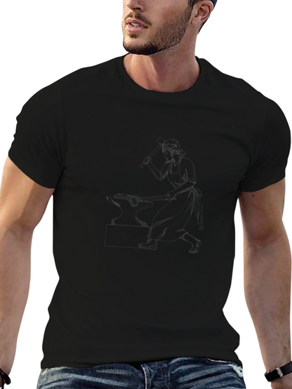 Camiseta Casual de Algodón Negro