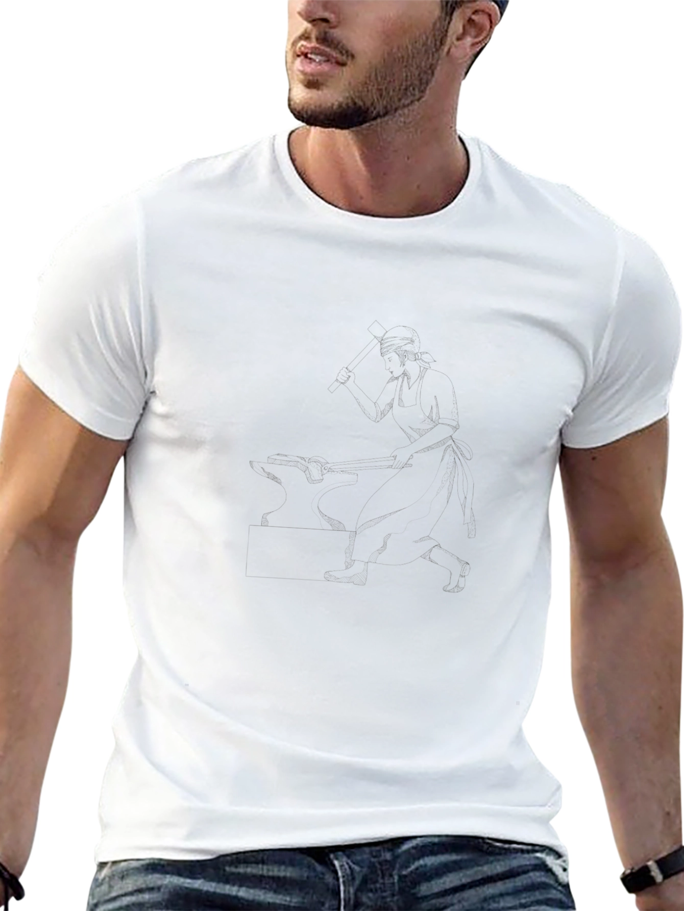 Camiseta Casual de Algodón Negro