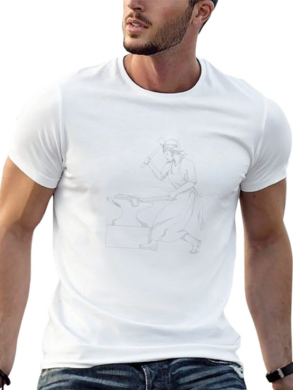 Camiseta Casual de Algodón Negro