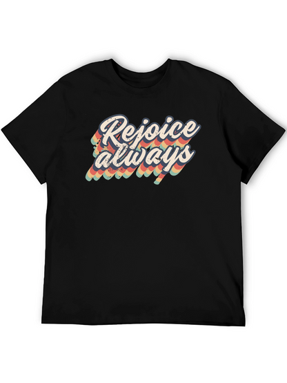Camiseta Negra Rejoice Always Retro