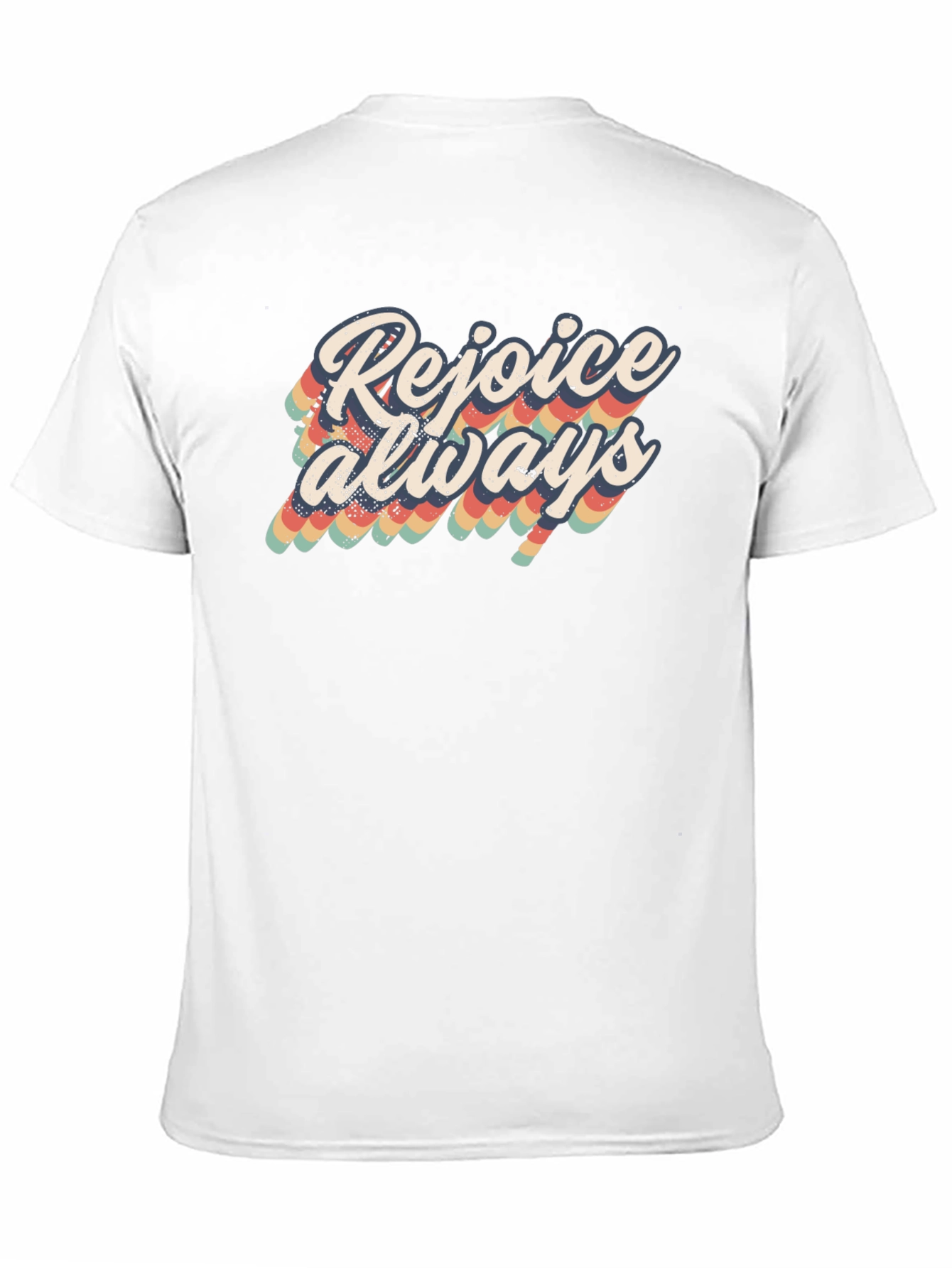 Camiseta Negra Rejoice Always Retro