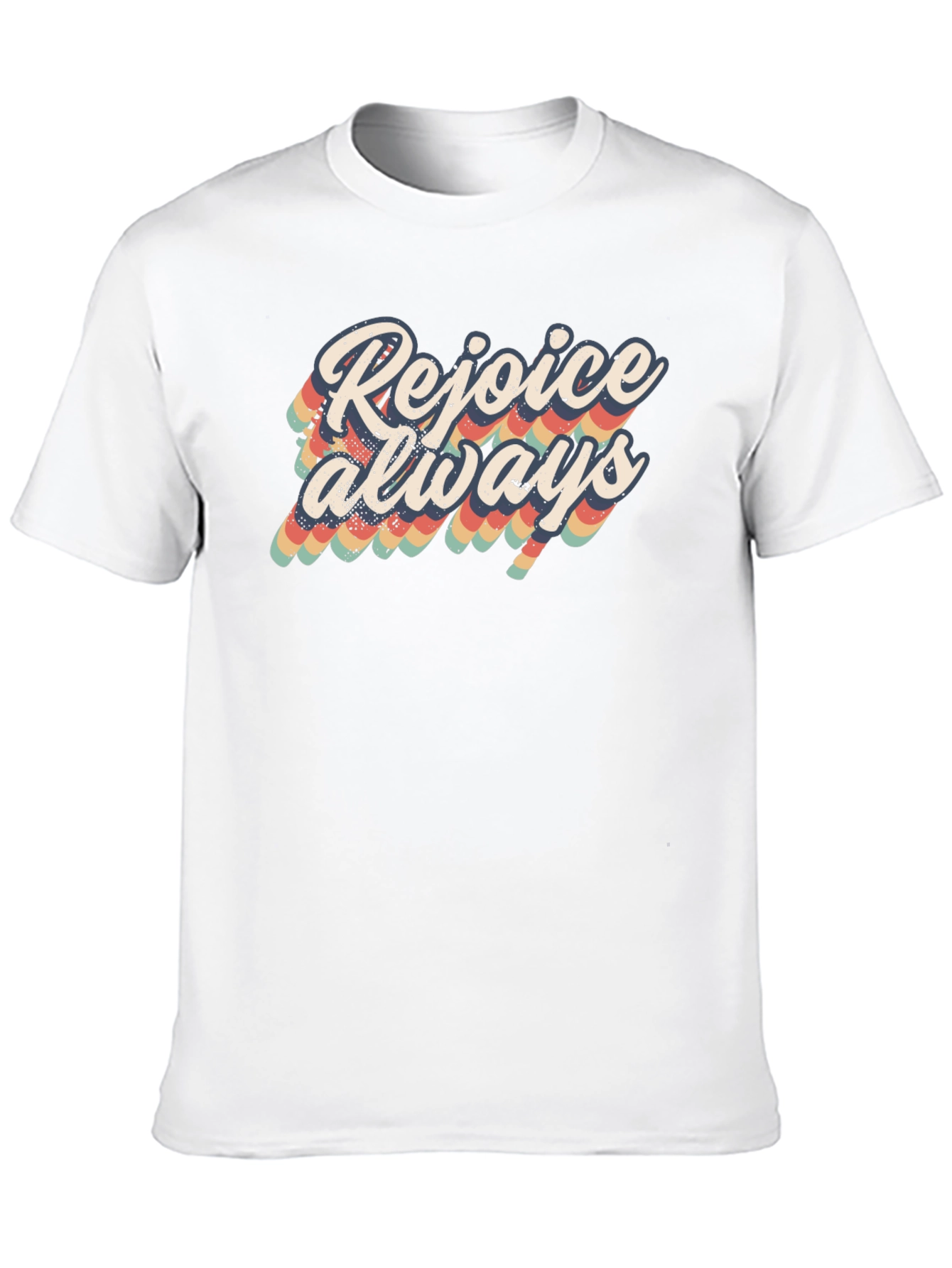 Camiseta Negra Rejoice Always Retro