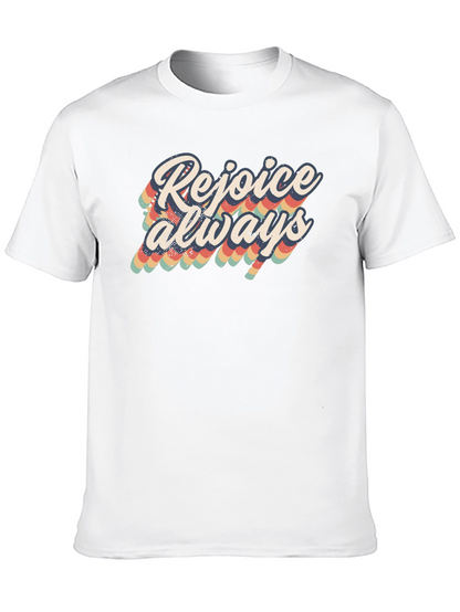 Camiseta Negra Rejoice Always Retro