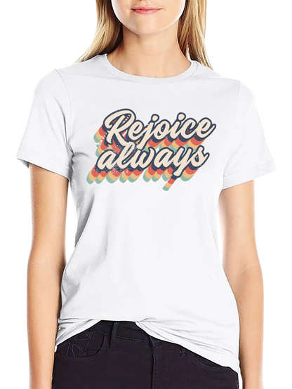 Camiseta Negra Rejoice Always Retro