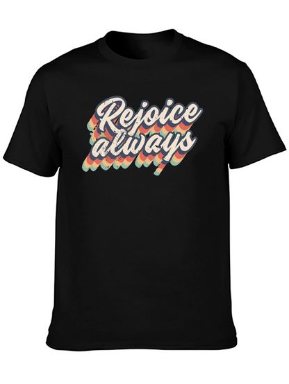 Camiseta Negra Rejoice Always Retro