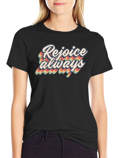 Camiseta Negra Rejoice Always Retro