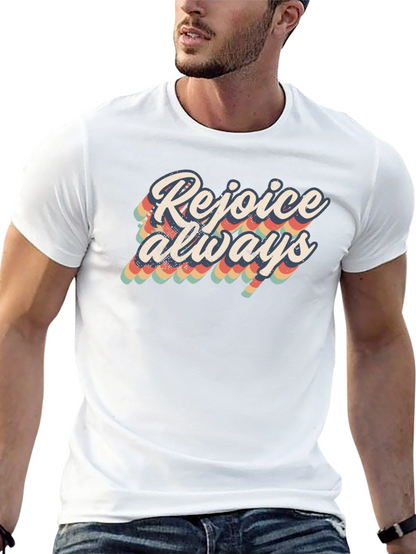 Camiseta Negra Rejoice Always Retro
