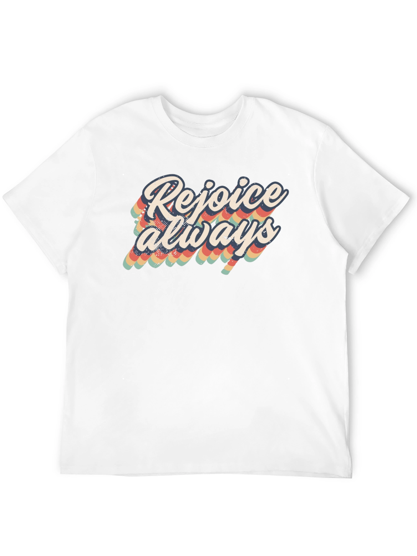 Camiseta Negra Rejoice Always Retro