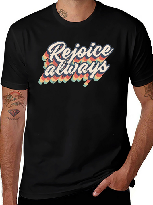 Camiseta Negra Rejoice Always Retro