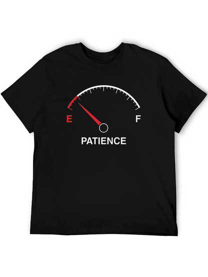 Camiseta Negra Medidor Paciencia Agotándose - Divertida!
