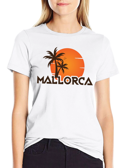 Camiseta Negra Mallorca Sunset - Estilo Vacacional
