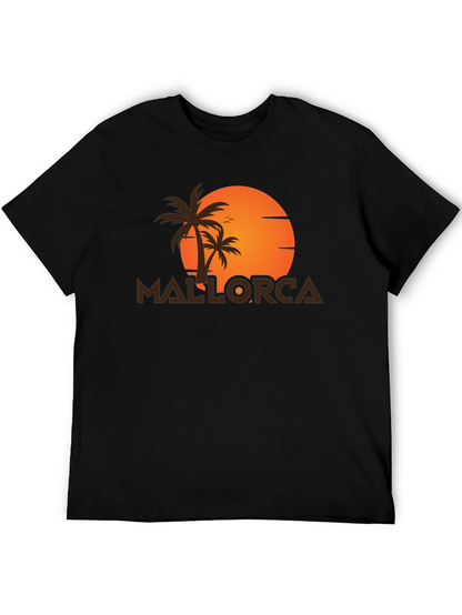 Camiseta Negra Mallorca Sunset - Estilo Vacacional