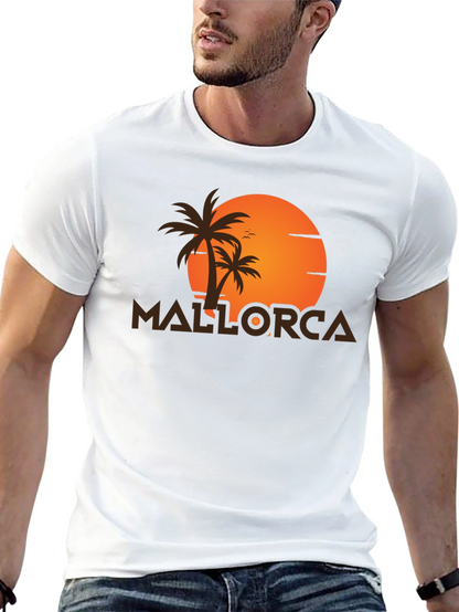 Camiseta Negra Mallorca Sunset - Estilo Vacacional