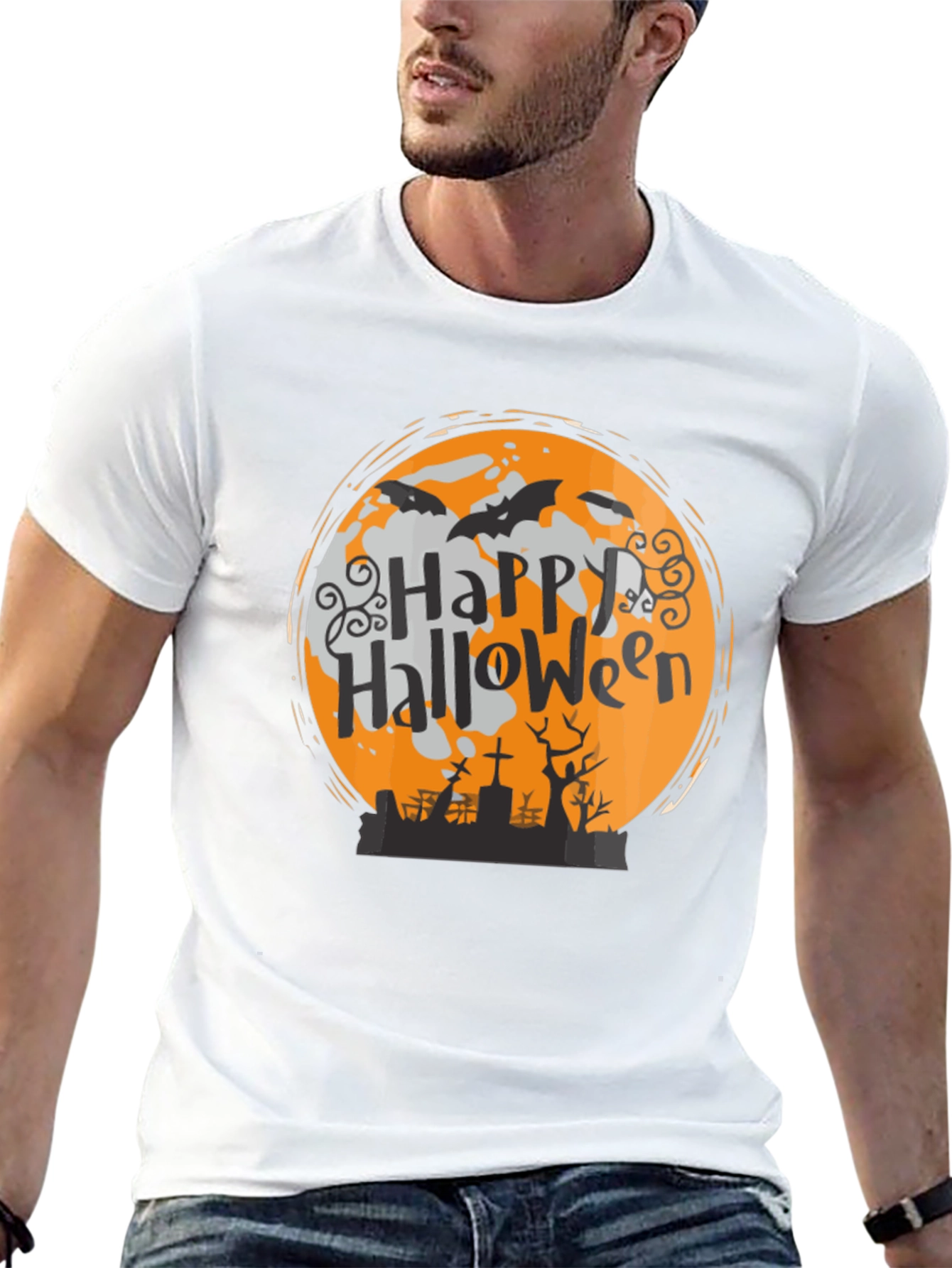 Camiseta Halloween Luna Murciélagos