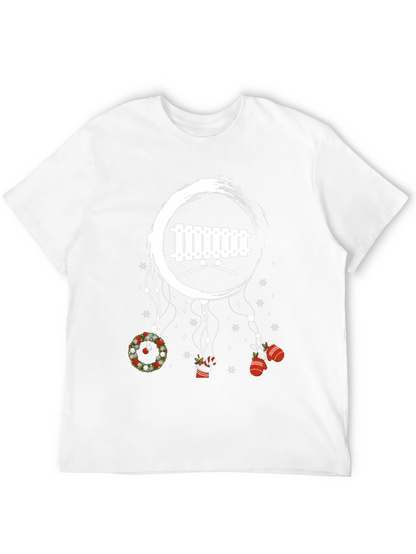 Camiseta Negra Navideña con Xilófono y Adornos Colgantes