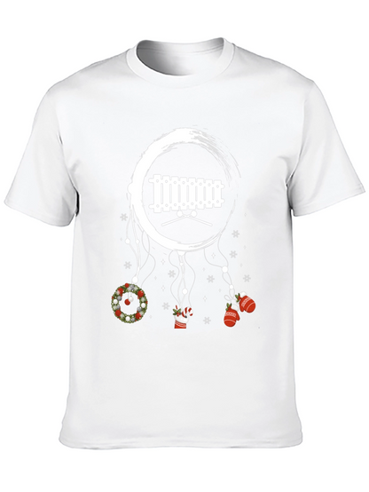 Camiseta Negra Navideña con Xilófono y Adornos Colgantes