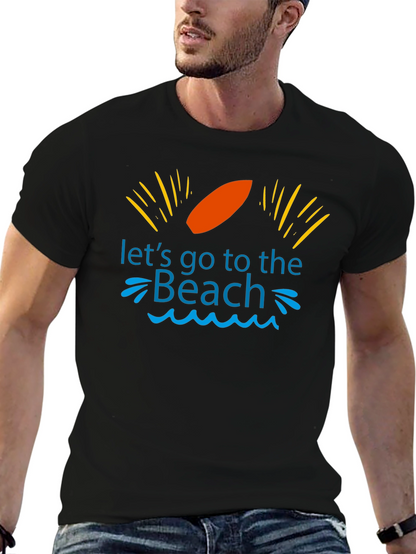 Camiseta Negra Vamos a la Playa para Hombre