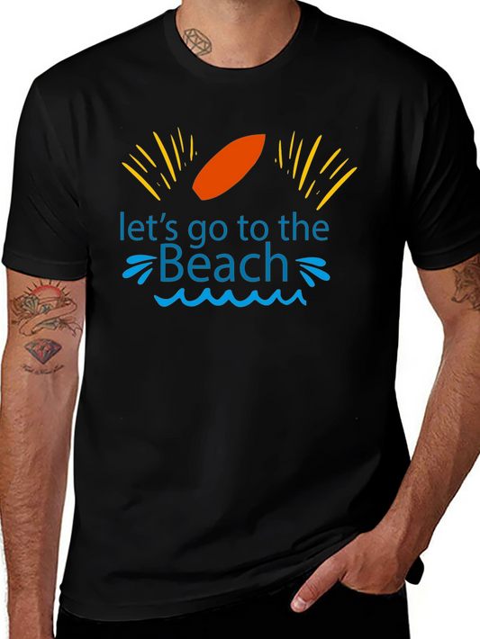 Camiseta Negra Vamos a la Playa para Hombre
