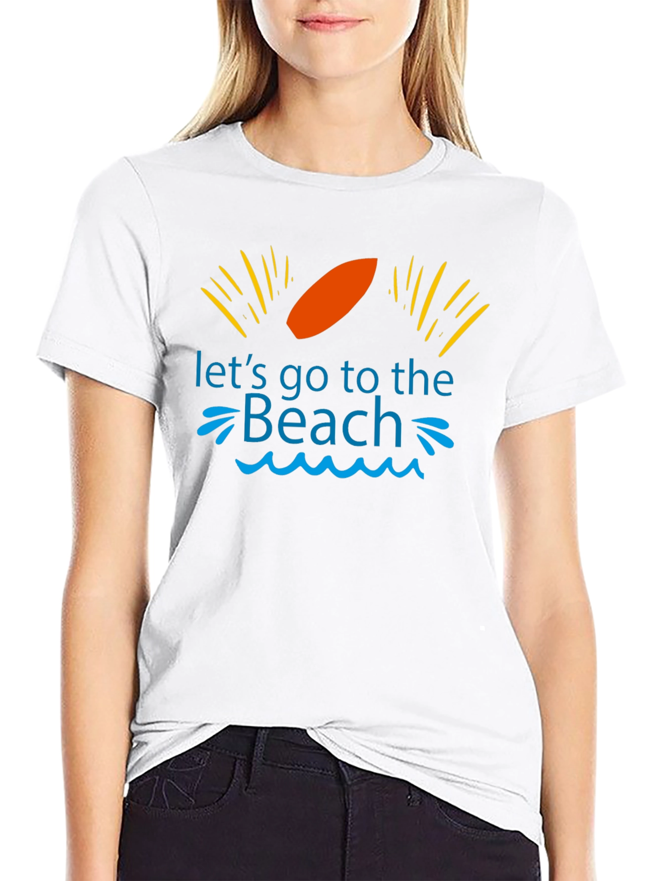 Camiseta Negra Vamos a la Playa para Hombre