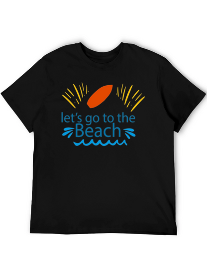 Camiseta Negra Vamos a la Playa para Hombre