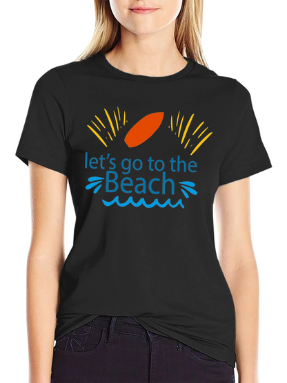 Camiseta Negra Vamos a la Playa para Hombre