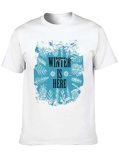 Camiseta Negra Winter Is Here Diseño Invernal