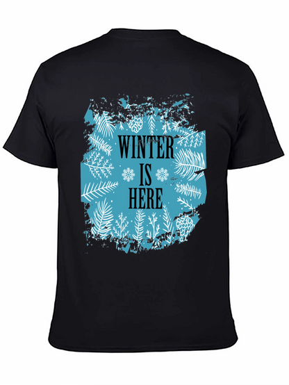 Camiseta Negra Winter Is Here Diseño Invernal
