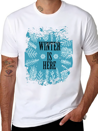 Camiseta Negra Winter Is Here Diseño Invernal