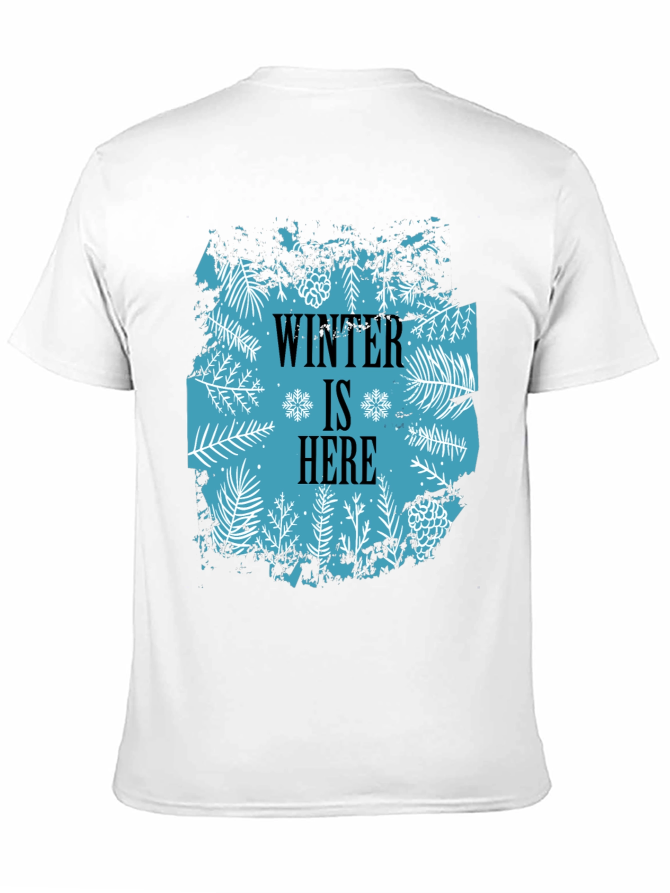 Camiseta Negra Winter Is Here Diseño Invernal