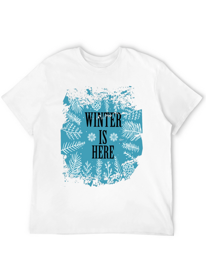 Camiseta Negra Winter Is Here Diseño Invernal