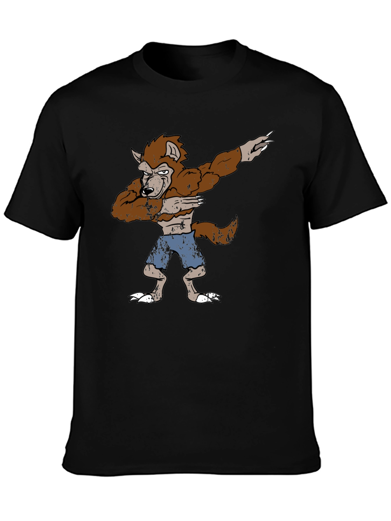 Camiseta Hombre Diseño Hombre Lobo Dabbing