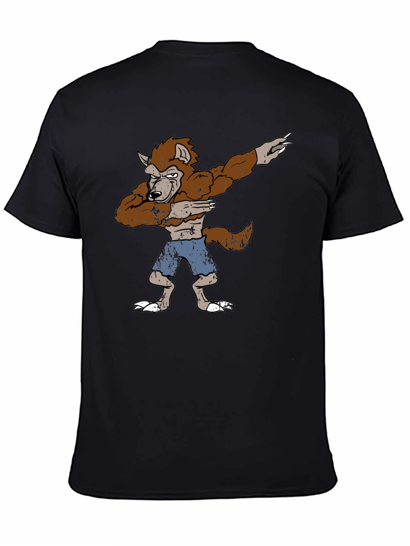Camiseta Hombre Diseño Hombre Lobo Dabbing