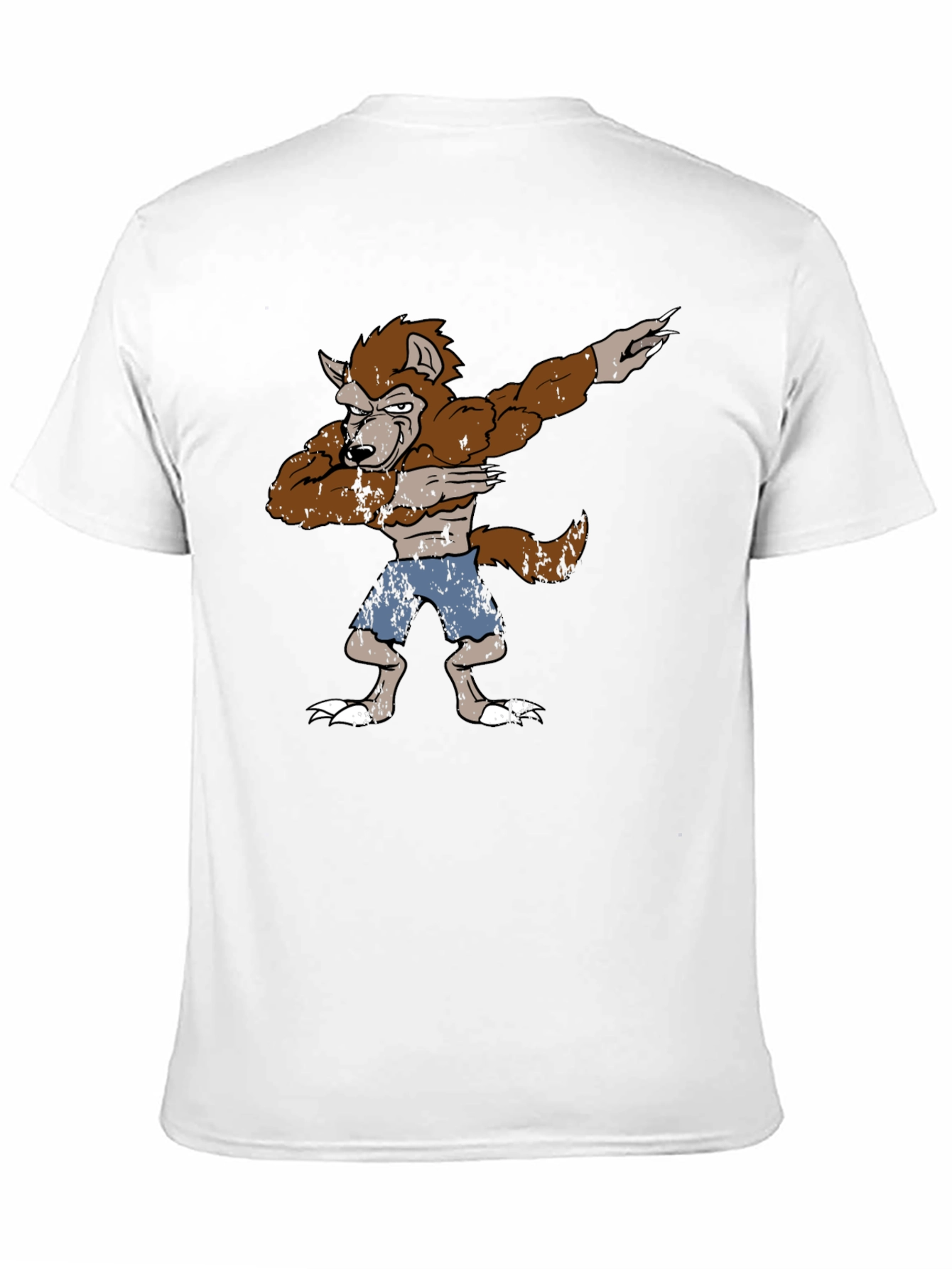 Camiseta Hombre Diseño Hombre Lobo Dabbing