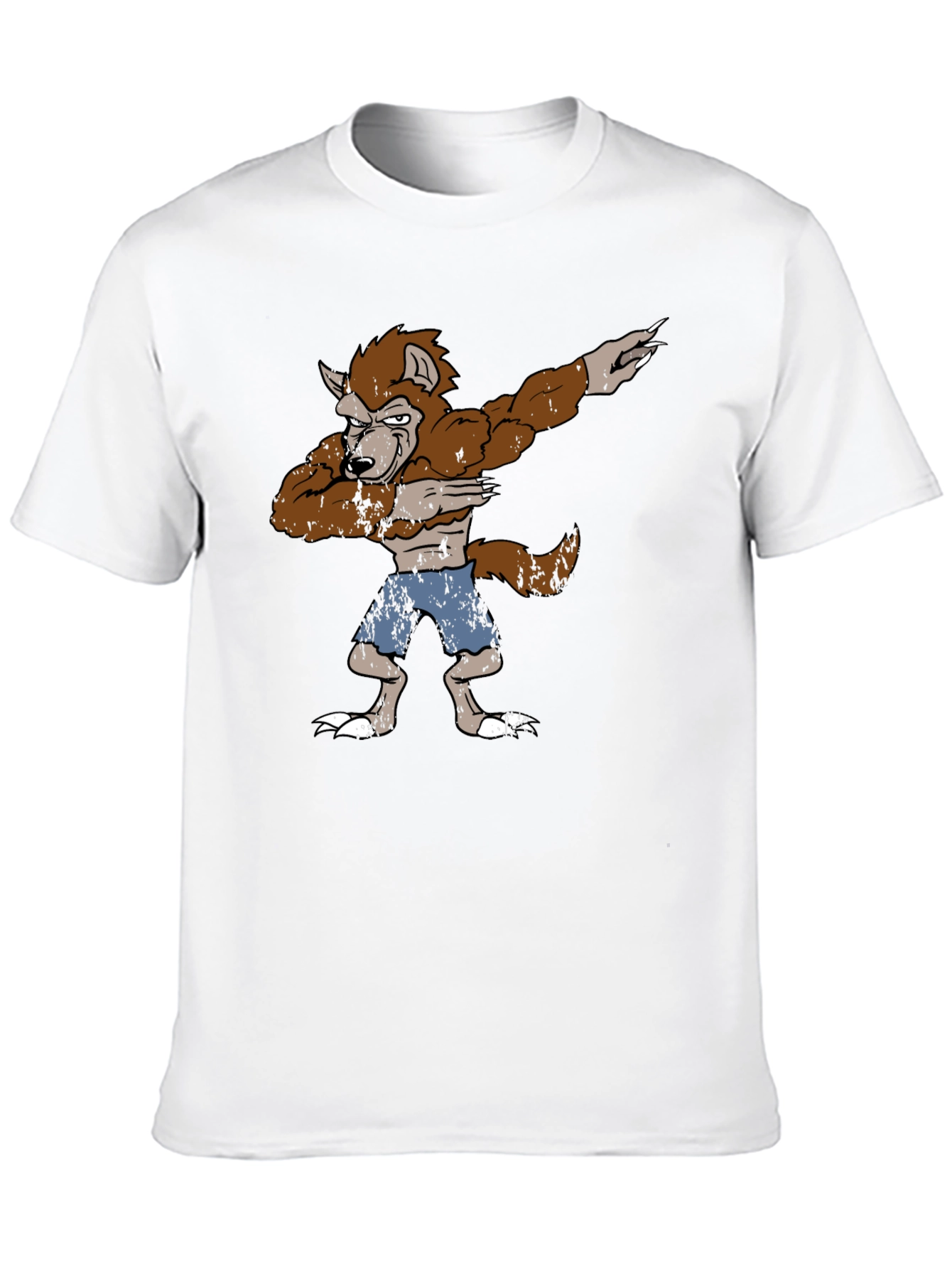 Camiseta Hombre Diseño Hombre Lobo Dabbing