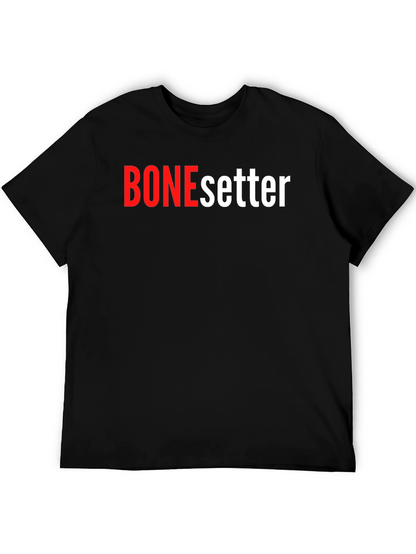 Camiseta Negra BONEsetter Roja y Blanca