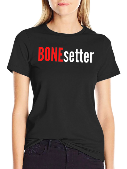 Camiseta Negra BONEsetter Roja y Blanca